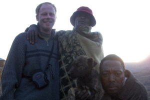 Basotho village-me with locals